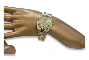Goldene Herrenuhr Geneve ★ zlotychlopak.pl ★ Gold Reinheit 585 333 Niedriger Preis!