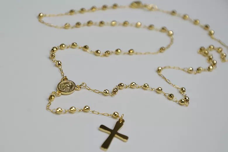 Yellow 14k gold 585 rosary chain rcc003y