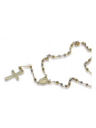 Yellow white rose 14k gold rosary chain rcc004ywr