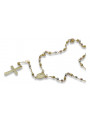 Yellow white rose 14k gold rosary chain rcc004ywr