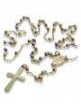 Yellow white rose 14k gold rosary chain rcc004ywr