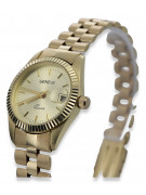 Złoty zegarek damski 14k 585 z bransoletą Geneve w stylu Rolex lw020ydy&lbw009y