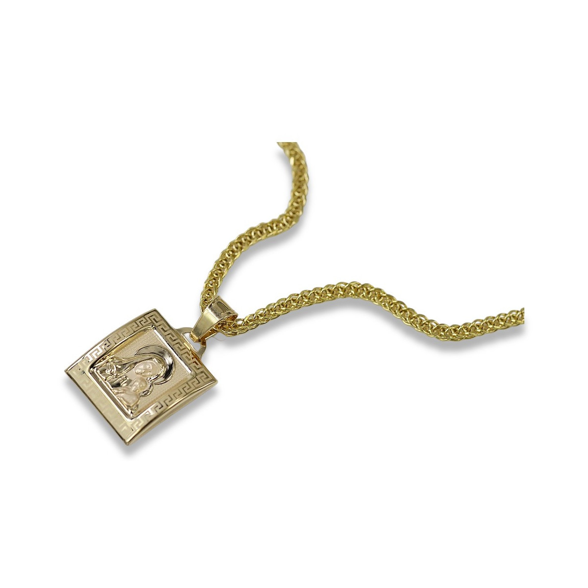 Gold Mary medallion icon pendant with chain ★ zlotychlopak.pl ★ Gold 585 333 low price