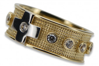 Radziecki 14k 585 złoty Rosyjski pierścionek z różowego złota vrn001