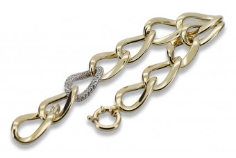 Yellow & white Italian gold fancy bracelet cfb007yw