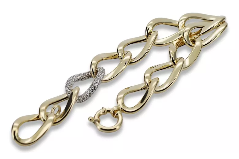 Bracelet fantaisie en or italien jaune et blanc cfb007yw