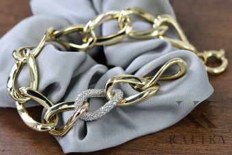 Pulsera de lujo de oro italiano amarillo y blanco cfb007yw