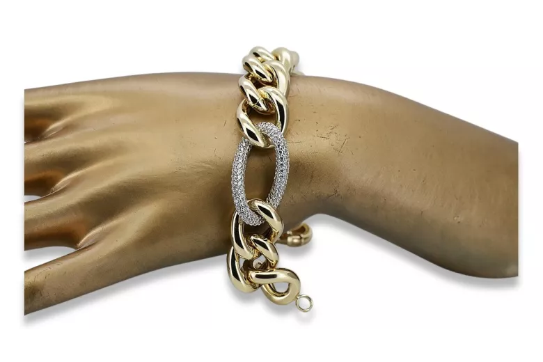 Yellow & white Italian gold fancy Lady bracelet cfb010yw