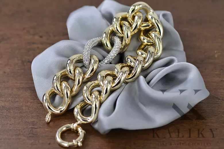 Yellow & white Italian gold fancy Lady bracelet cfb010yw