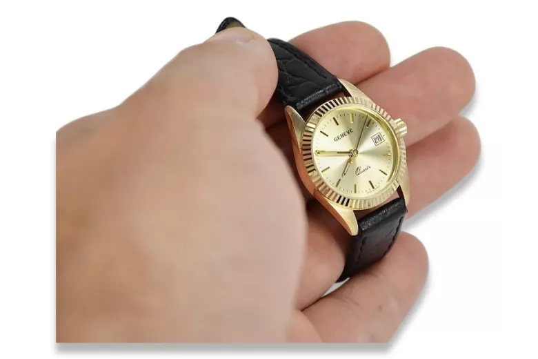 Reloj de oro para hombre Geneve ★ zlotychlopak.pl ★ Pureza de oro 585 333 Precio bajo!