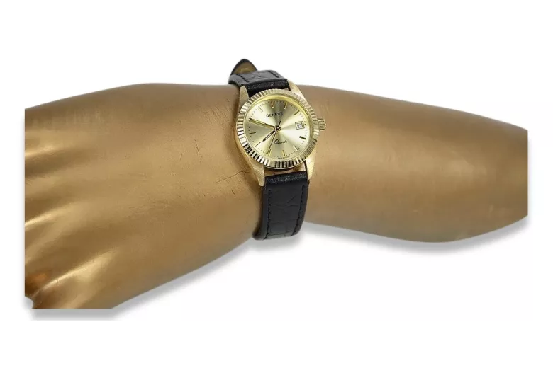 Gold men's watch Geneve ★ zlotychlopak.pl ★ Gold purity 585 333 Low Price!