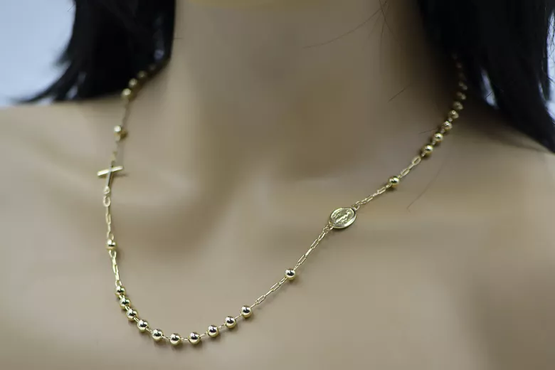 Yellow rose gold rosary chain ★ russiangold.com ★ Gold 585 333 Low price