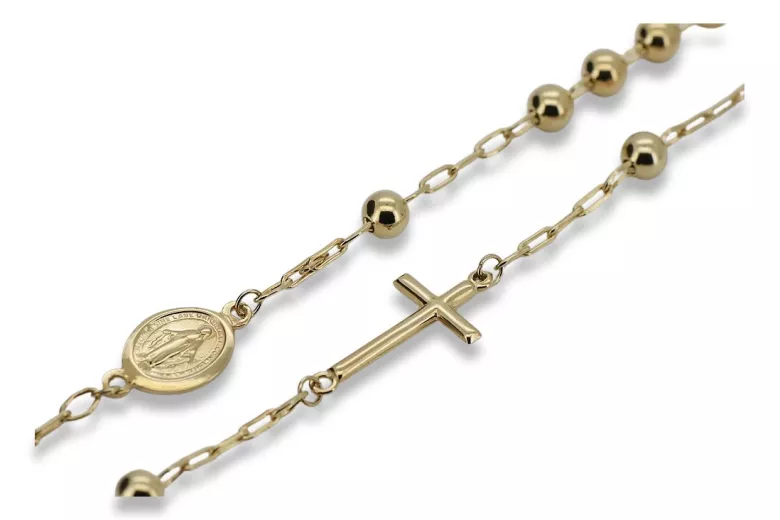 Yellow rose gold rosary chain ★ russiangold.com ★ Gold 585 333 Low price