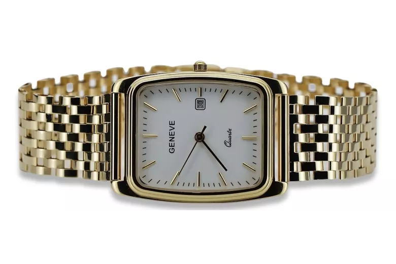 Reloj de oro para hombre Geneve ★ zlotychlopak.pl ★ Pureza de oro 585 333 Precio bajo!