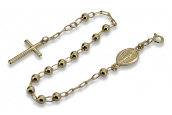 Rosario de oro italiano 14k 585 Pulsera "Dolce Gab" rbc004y