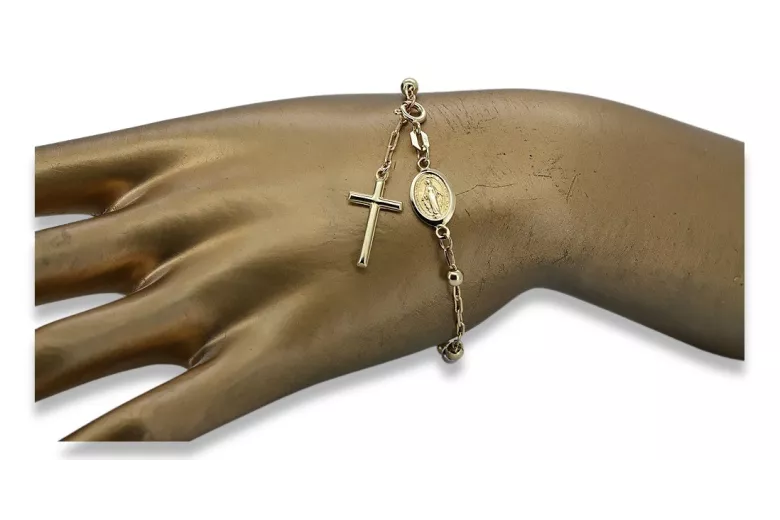 Yellow rose gold rosary bracelet★ russiangold.com ★ Gold 585 333 Low price