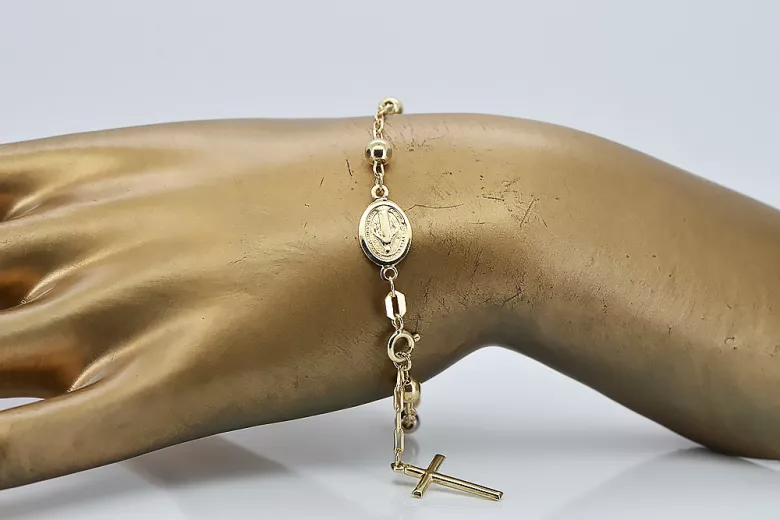 Yellow rose gold rosary bracelet★ russiangold.com ★ Gold 585 333 Low price