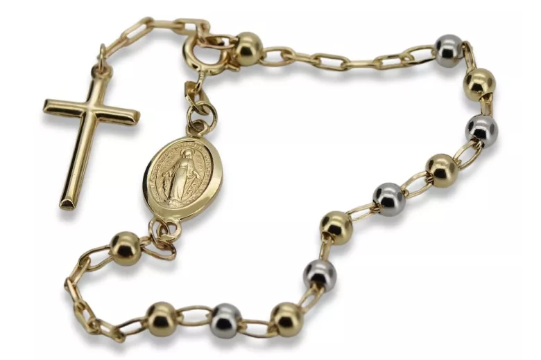 Yellow rose gold rosary bracelet★ russiangold.com ★ Gold 585 333 Low price