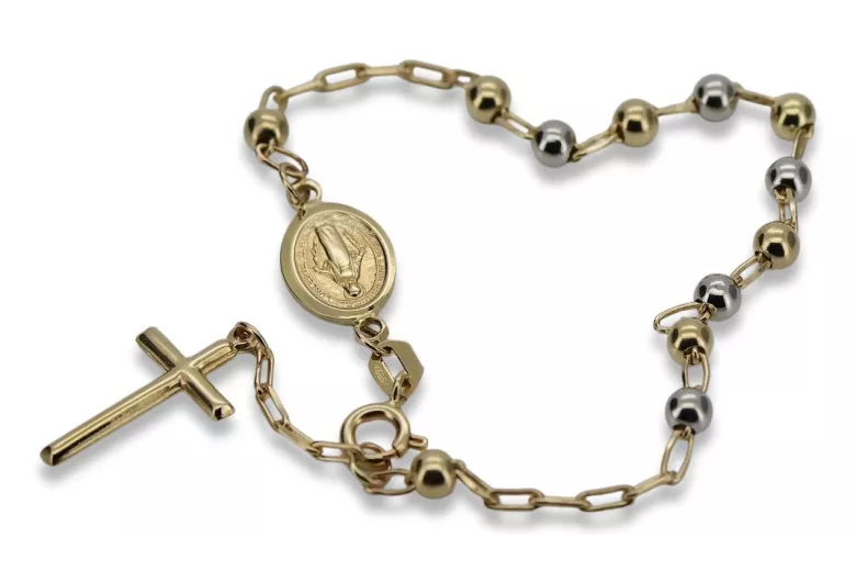 Yellow rose gold rosary bracelet★ russiangold.com ★ Gold 585 333 Low price