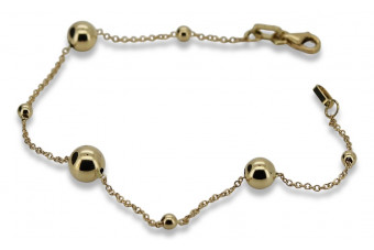 Bracelet boule en or jaune italien 14k 585 cfb014y