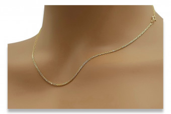 Rote Rose Goldkette 14k 585 Fuchsschwanz cc035r
