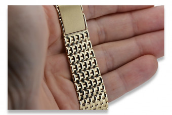 Złota bransoleta szeroka 14k 585 wyjątkowa cb166y