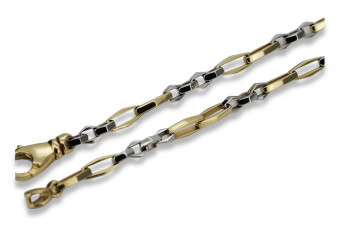 Solide or 14k 585 bicolore Ancre chaîne solide cc085yw