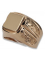 Russian rose Soviet gold jewelry man's ring signet