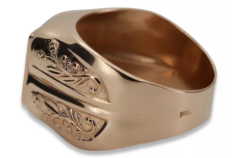 Rose russe Bijoux en or soviétique bague homme