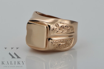 Руска роза съветско злато бижута мъжки пръстен печат