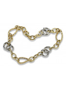 Bracelet italien en or jaune blanc 14 carats cb092yw