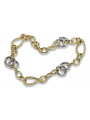 Bracelet italien en or jaune blanc 14 carats cb092yw