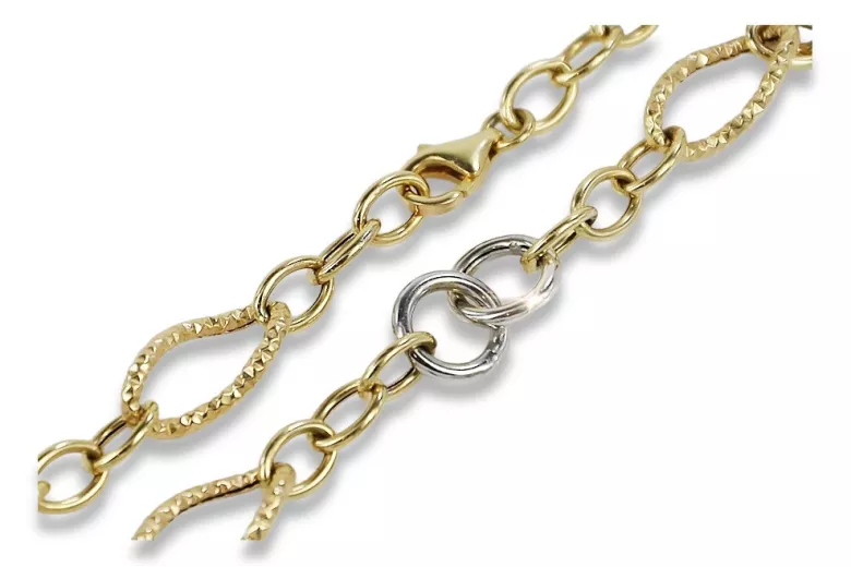 Italian yellow white 14k gold bracelet cb092yw