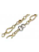 Pulsera italiana de oro blanco amarillo de 14k cb092yw