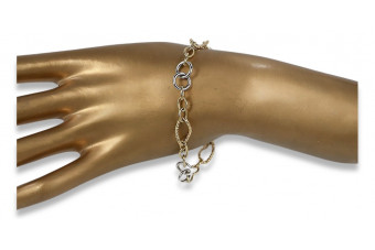 Italiană galben alb 14k brățară de aur cb092yw