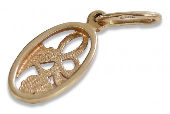 "Pendentif Feuille Ancien Sans Pierres en Or Rose 14 Carats 585 Vintage d'Origine" vpn038