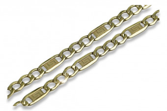 Italian yellow 14k gold hollow Figaro Versace chain cc083y