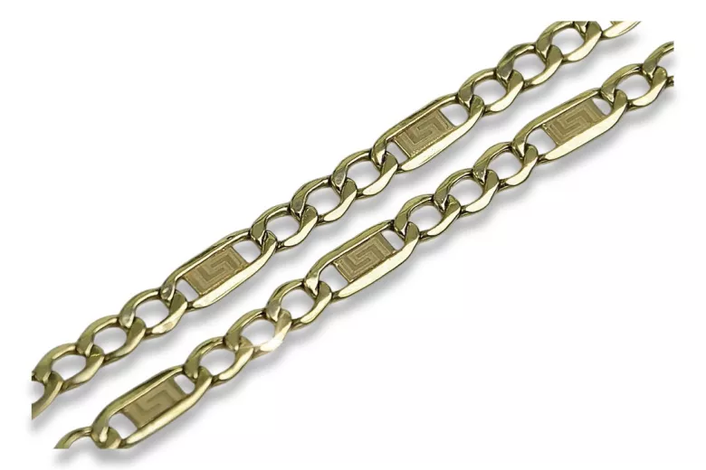 Italian yellow 14k gold hollow Figaro Versace chain cc083y