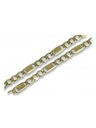 Italian yellow 14k gold hollow Figaro Versace chain cc083y