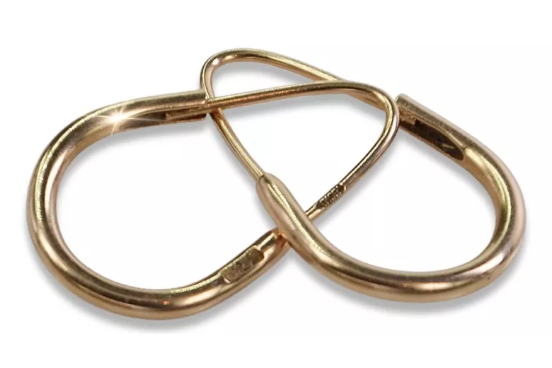 "Classic Vintage 14K Rose Gold Hoops without Stones" ven103