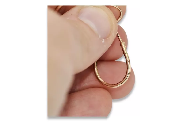 "Classic Vintage 14K Rose Gold Hoops without Stones" ven103