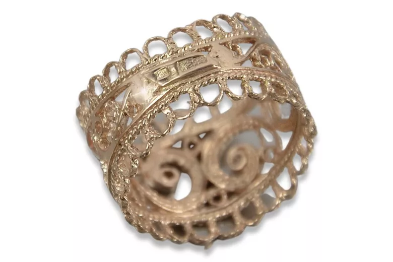 Russisch Sowjet rosa 14 Karat 585 gold Vintage Ring vrn003