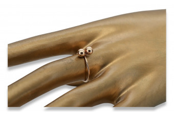 Radziecki 14k 585 złoty Rosyjski pierścionek z różowego złota vrn006