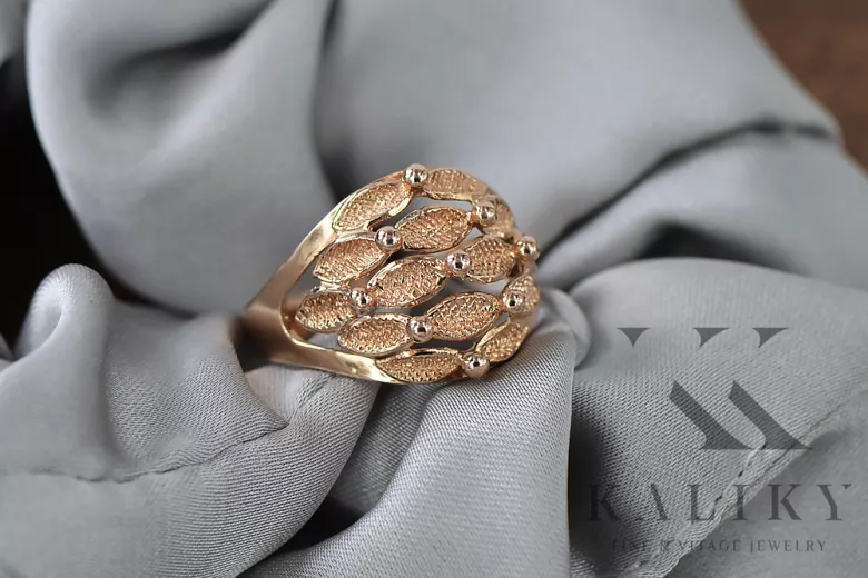 Russisch Sowjet rosa 14 Karat 585 gold Vintage Ring vrn045