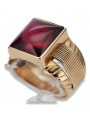 Vintage rose pink 14k 585 gold Men's ruby signet ring vsc012