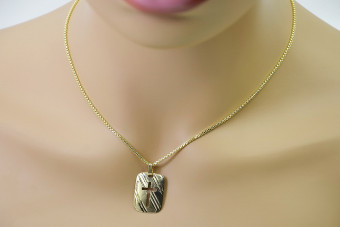 Yellow 14k gold Jezus medallion icon pendant pm009y