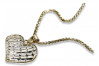 Pendentif coeur moderne en or italien 14 carats avec chaîne serpent cpn029y&cc078yw