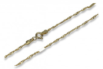 Italienische gelbe 14-Karat-Goldkette mit Diamantschliff cc012y