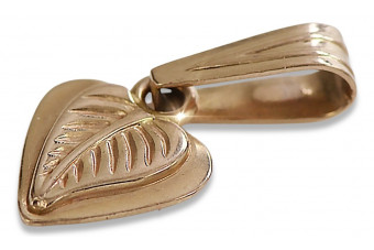 "Elegante Colgante de Hoja Vintage en Oro Rosa Antiguo Original de 14k" vpn002