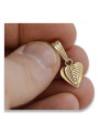 "Or Rose 14 carats 585 d'Origine Vintage - Pendentif Feuille sans Pierres" vpn002